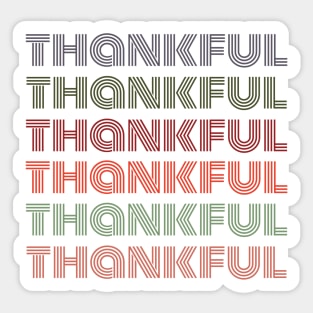 Retro Thanksgiving Thankful Sign With Vintage Font Aesthetic Sticker